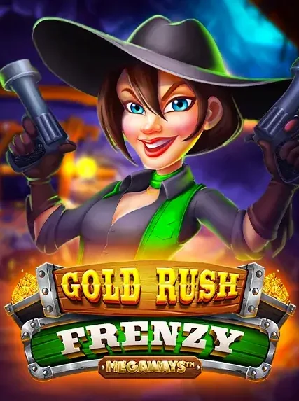 Decorative casino game artwork for Golden Lion: Gold Rush Frenzy Megaways