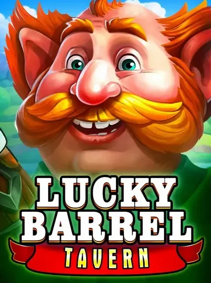 Decorative casino game artwork for Golden Lion: Lucky Barrel Tavern